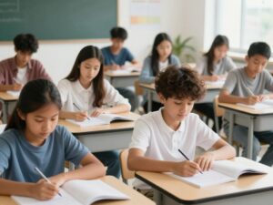 Students engaging in learning activities in Horry County high school