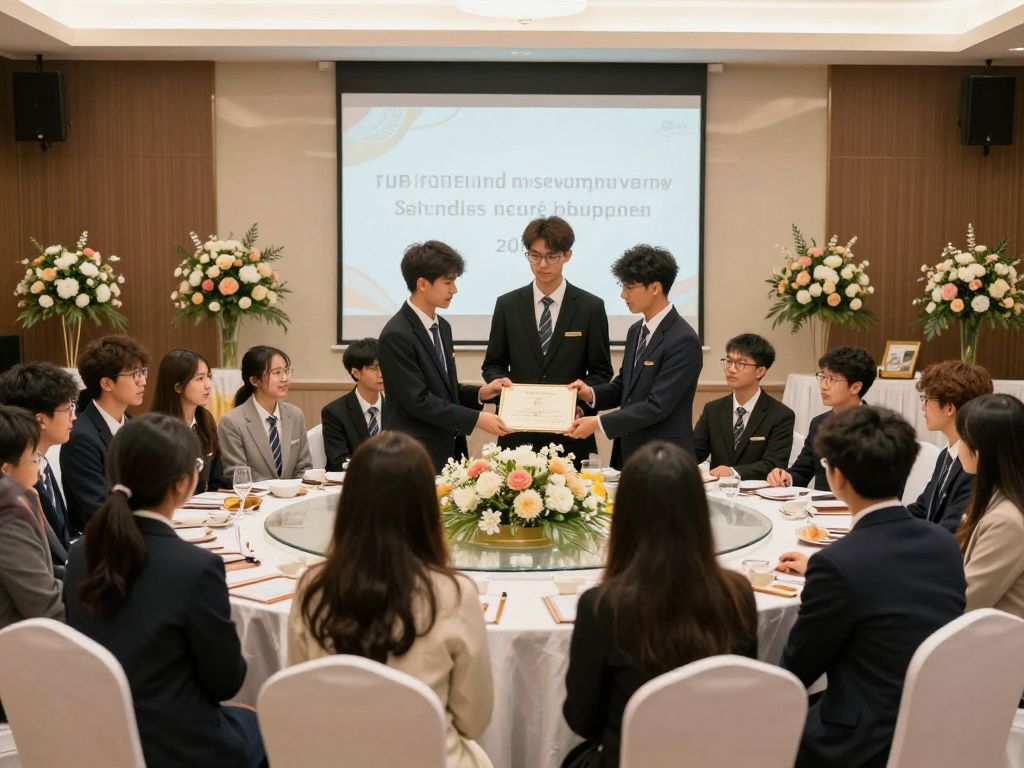 Students at HTC Honors College's inaugural formal event enjoying a celebratory gathering.