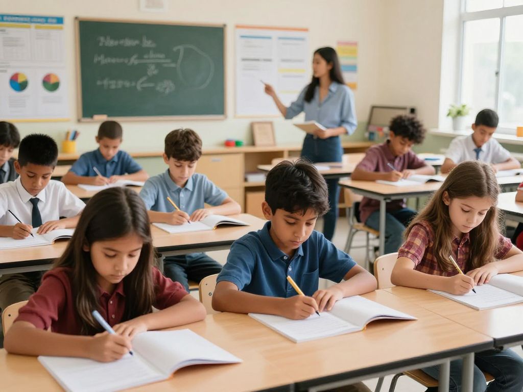 Students engaging in a dynamic classroom setting focused on innovation in education.