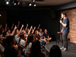 Crowd enjoying a live comedy performance at The Carolina Opry Theater
