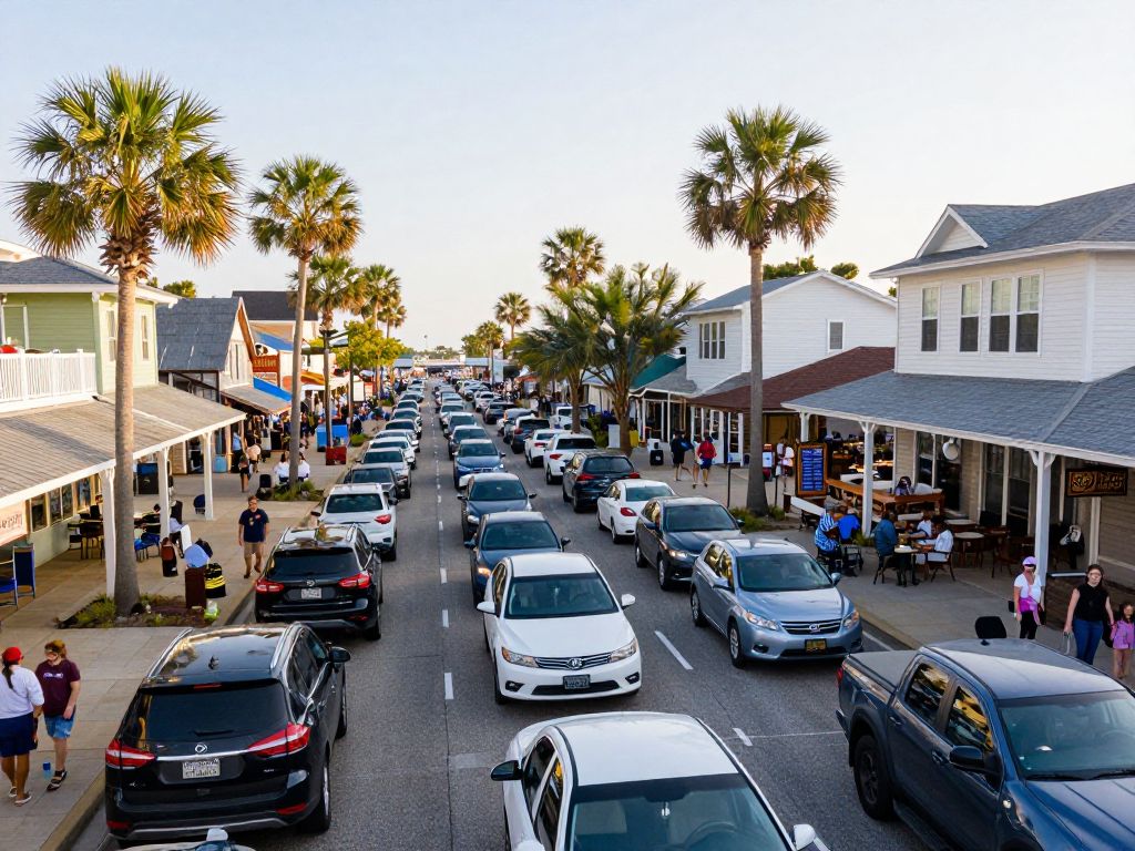 Traffic congestion in Market Common, Myrtle Beach