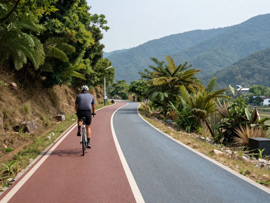 The Mt. Washington Valley Rec Path in a picturesque outdoor setting.