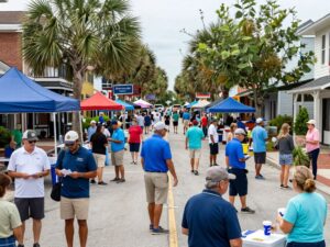 Residents engaging in community activities in Myrtle Beach, SC.
