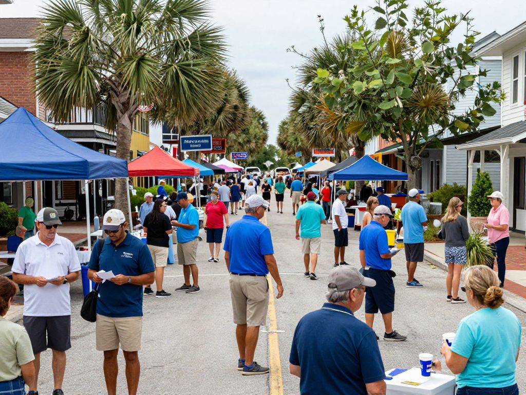 Residents engaging in community activities in Myrtle Beach, SC.