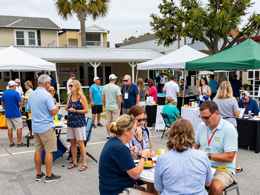 Community members engaging in activities at The Market Common