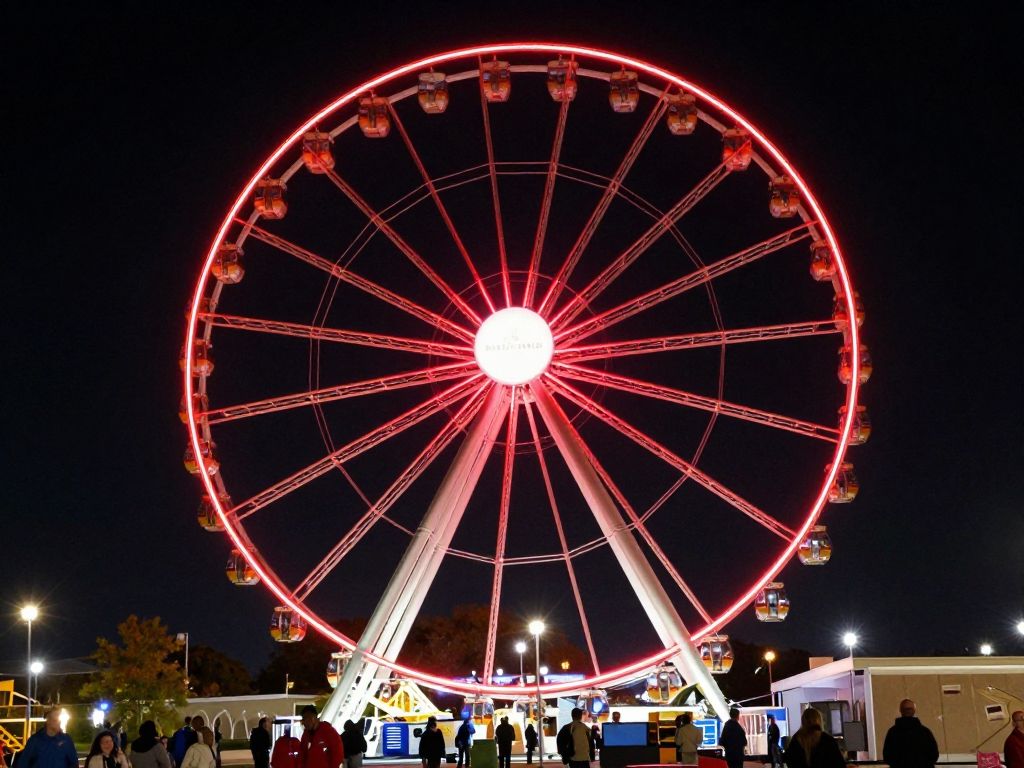 SkyWheel Myrtle Beach illuminated in red for health awareness