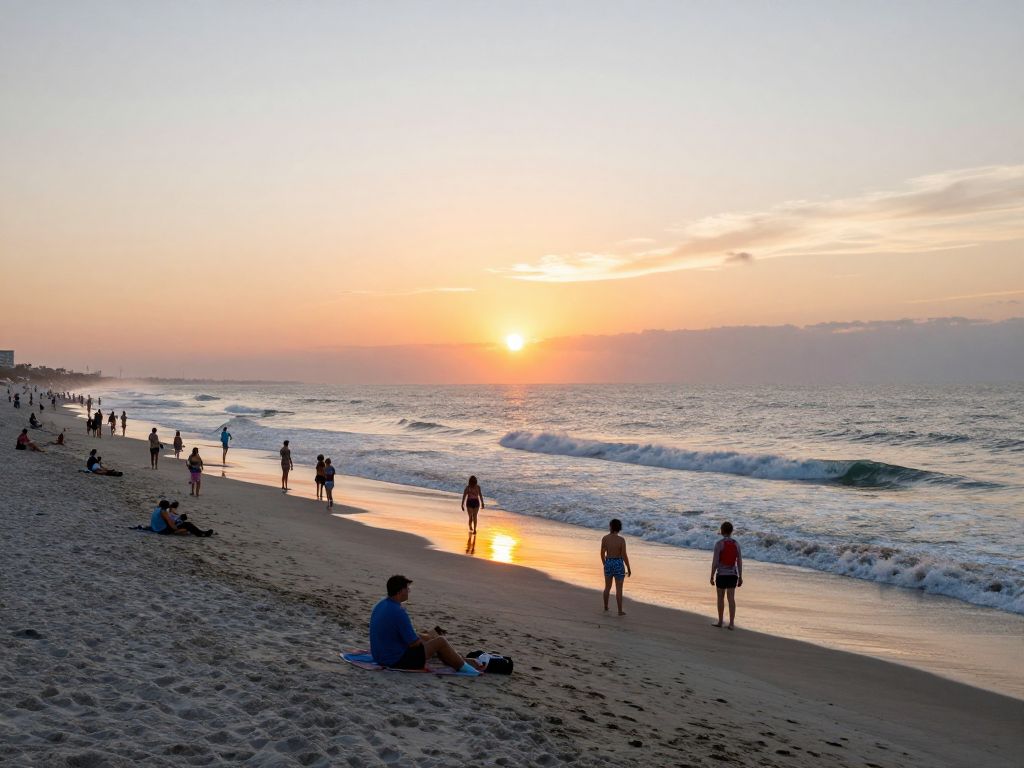 Scenic view of Myrtle Beach during sunrise.