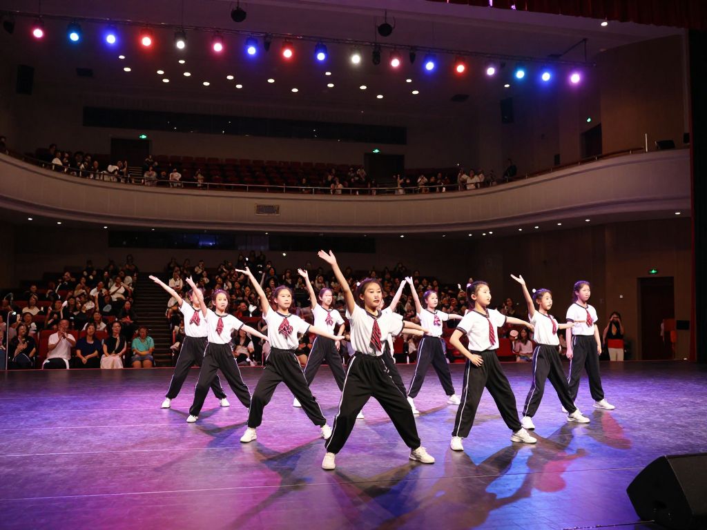 Myrtle Beach High School dance team performing on stage.