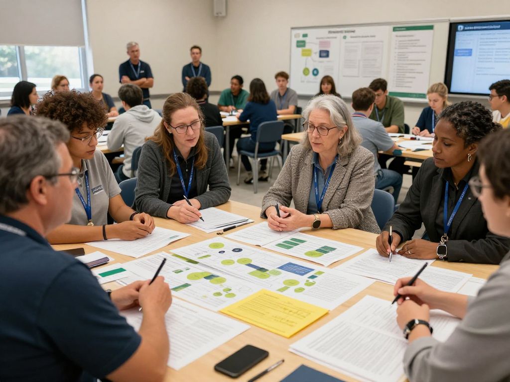 Local leaders at Surfside Beach Town Council Workshop discussing infrastructure and community planning.