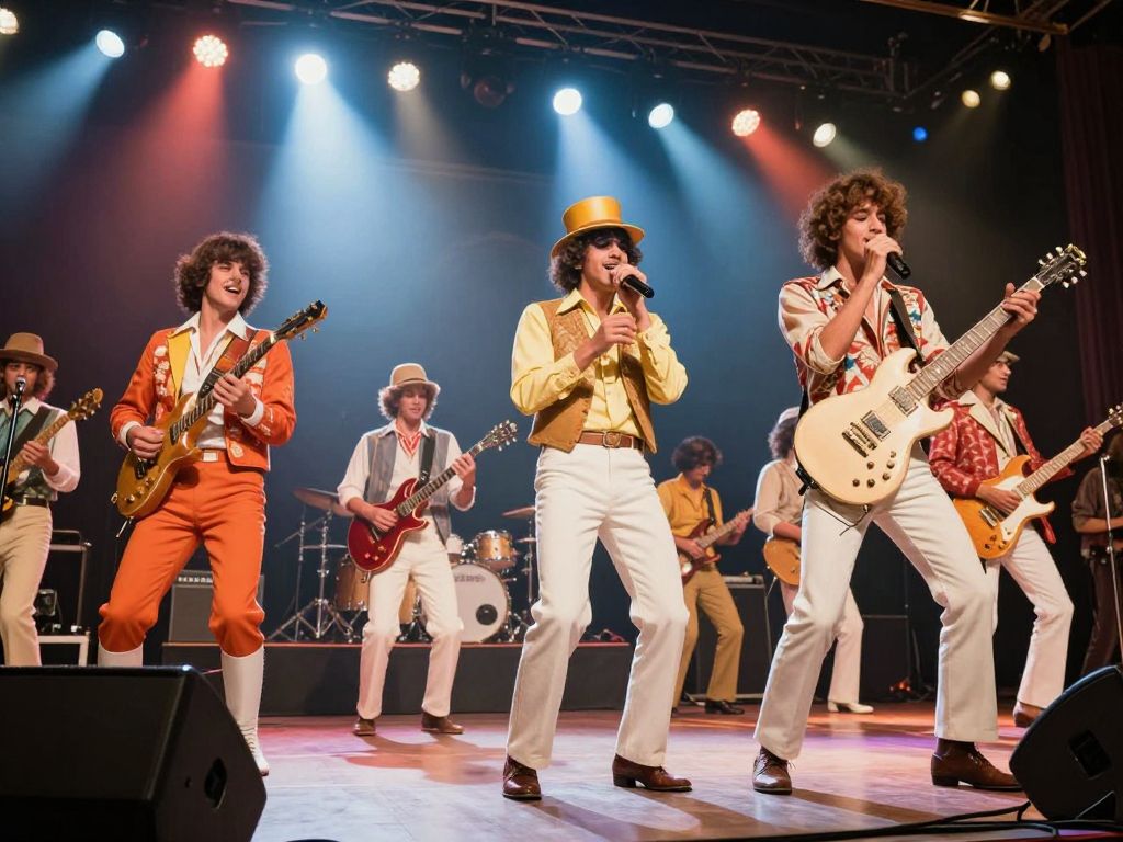 Performers at the Time Warp show in decorated costumes