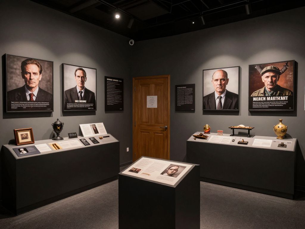 Interior view of True Crime Museum in Myrtle Beach with various exhibits