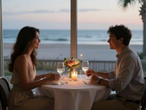 Romantic Valentine's Day dinner setting in Myrtle Beach
