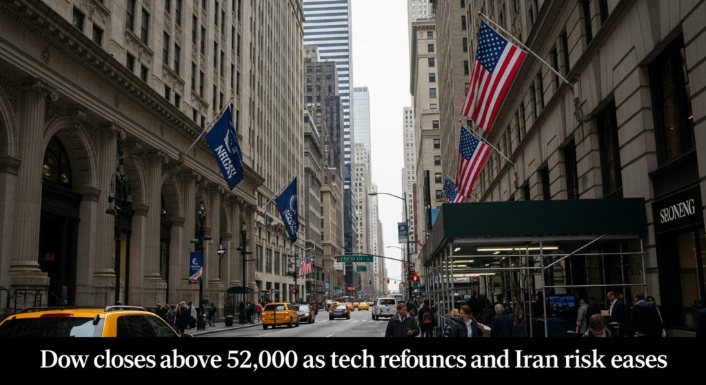 Dow Jones Industrial Average Reaches Record High Above 52,000