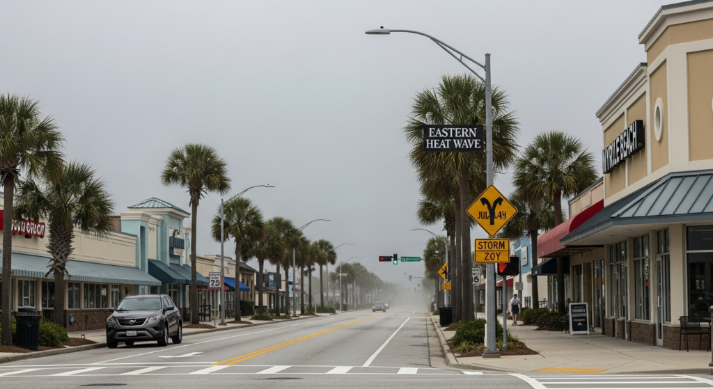 Eastern Heat Wave Challenges July Fourth in Myrtle Beach, Raises Storm Concerns