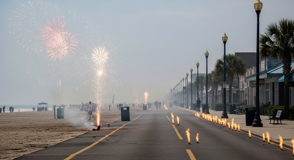 Myrtle Beach Navigates Combined Holiday Safety Risks from Fireworks, Heat, and Air Quality