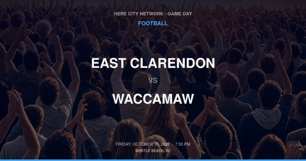 East Clarendon vs. Waccamaw — Football Game Day — Pawleys Island, SC — Oct 16, 2026