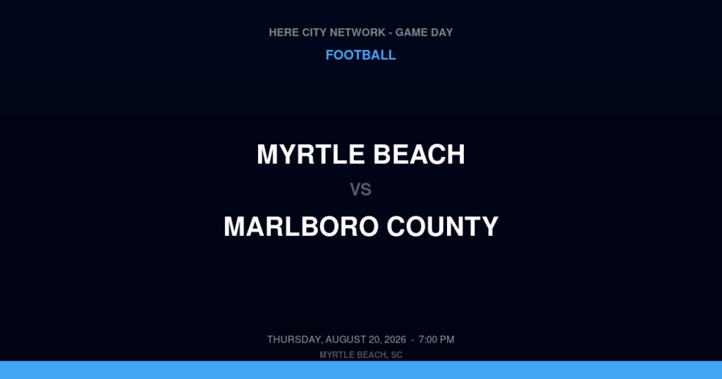 Myrtle Beach vs. Marlboro County — Football Game Day — Myrtle Beach, SC — Aug 20, 2026