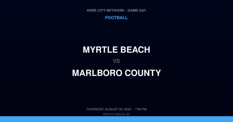 Myrtle Beach vs. Marlboro County — Football Game Day — Myrtle Beach, SC — Aug 20, 2026